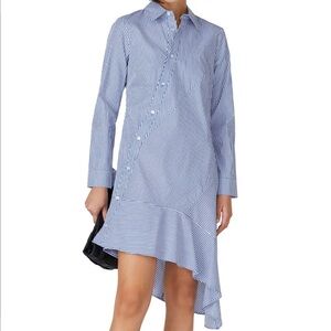 Koche Collective Asymmetric Pinstripe Shirtdress Sz 6